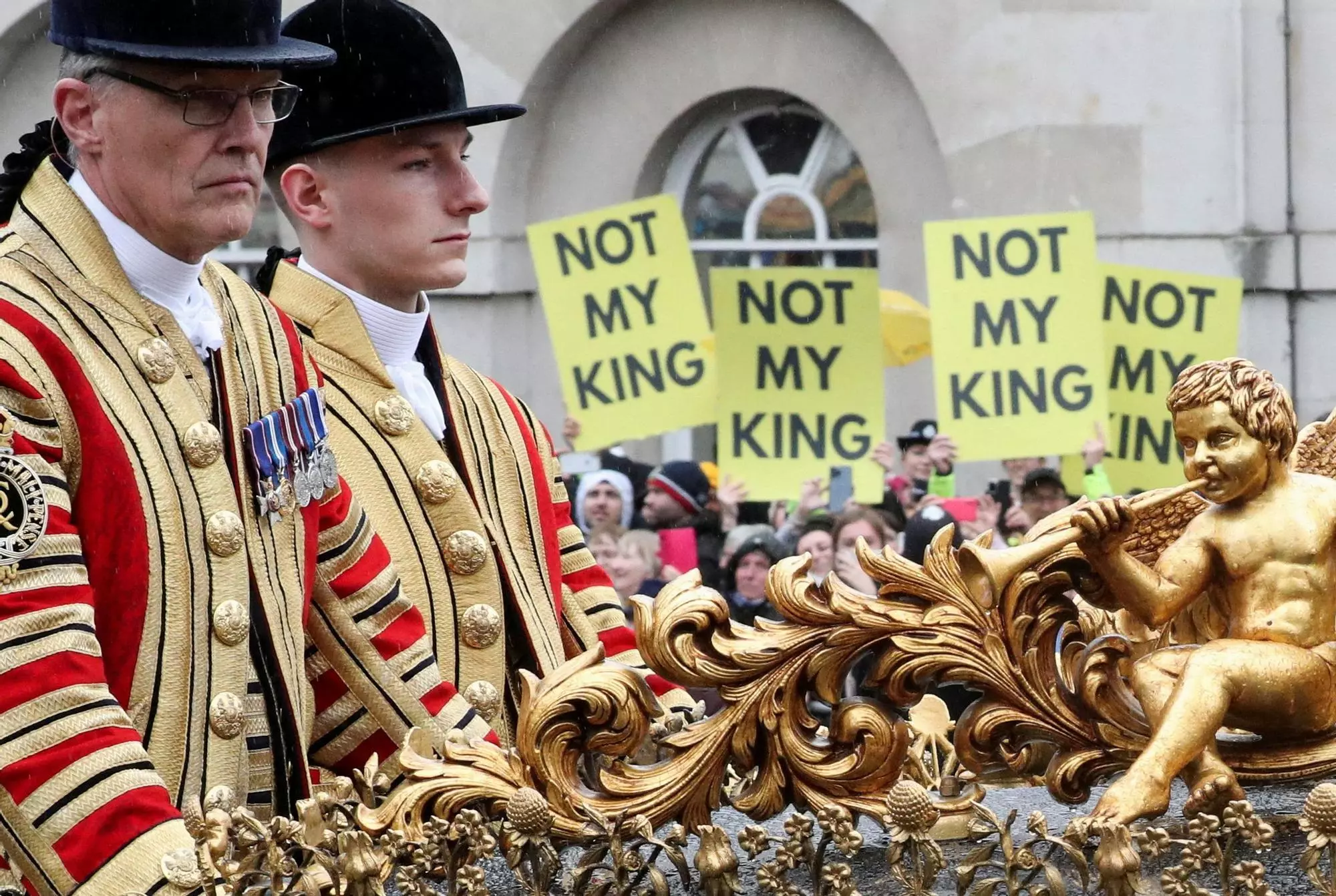 Protestas republicanas en Londres con motivo de la coronación del rey Carlos III