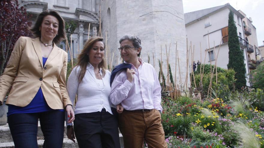 Concepció Veray, Alicia Sánchez-Camacho i Enric Millo, en la visita d&#039;aquest divendres a «Girona, Temps de Flors».
