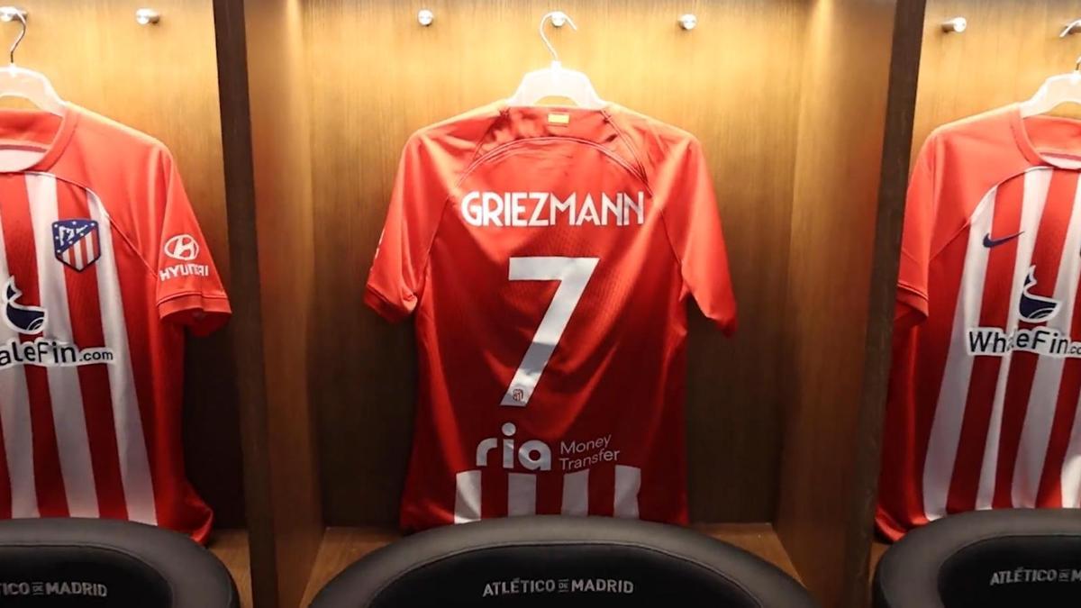 La camiseta de Antoine Griezmann con la que el Atlético anunció su regreso al dorsal '7'.