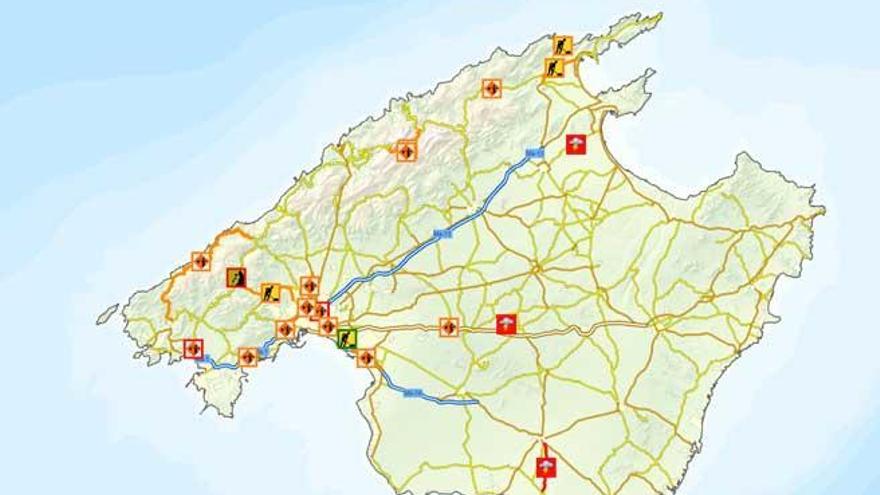 Estas son las carreteras de Mallorca todavía cerradas hoy martes por el temporal