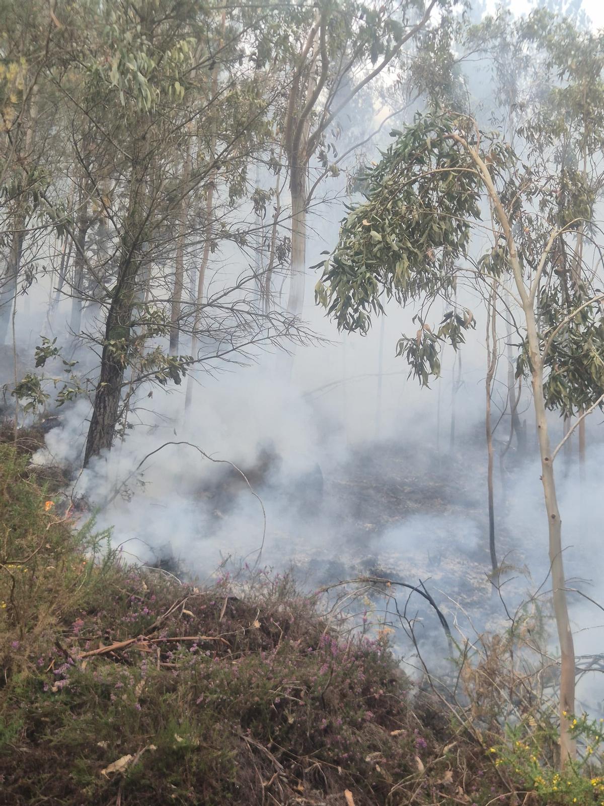 Otra imagen del fuego en Salas.