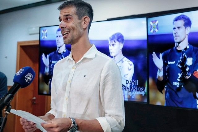 Rueda de prensa del portero del CD Tenerife Dani Hernández