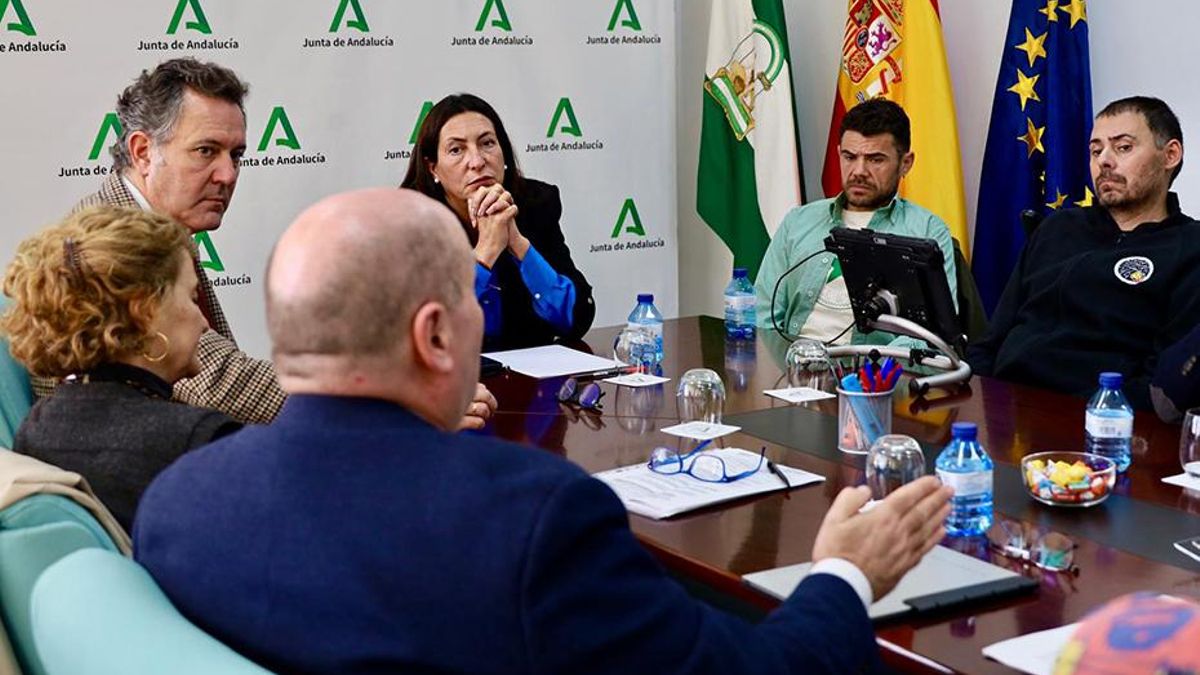 La consejera de Inclusión, Loles López, durante su reunión con asociaciones como Saca la Lengua a la ELA.