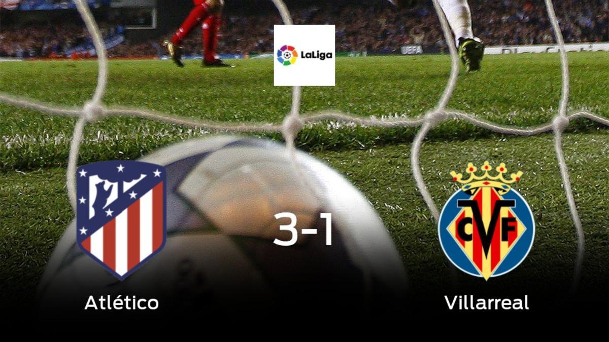 El Atlético de Madrid consigue los tres puntos frente al Villarreal (3-1)