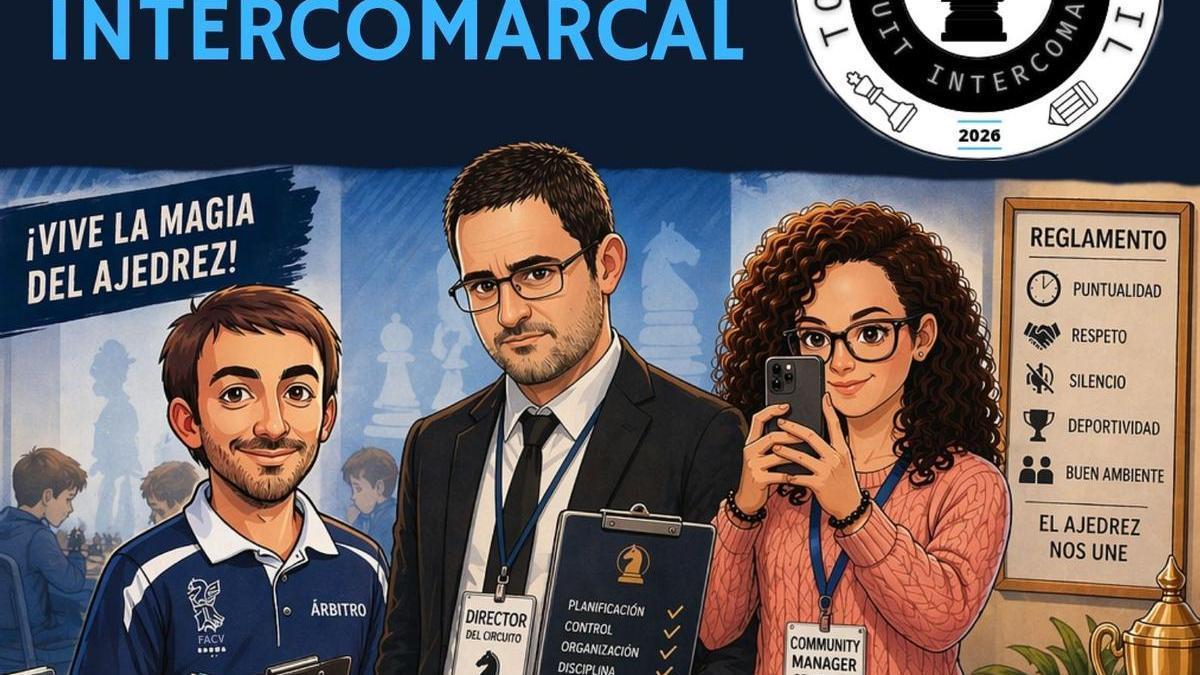 Cartel del Circuit Intercomarcal del Club d'Escacs La Primitiva de Xàtiva.