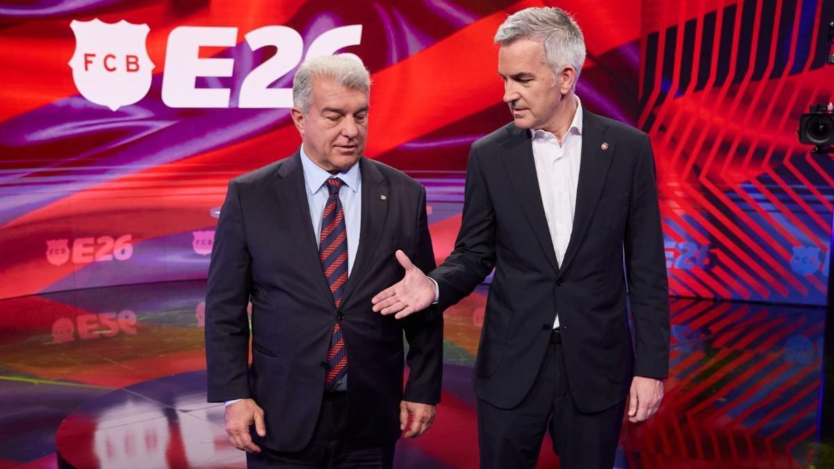 Font aprieta a un Laporta más defensivo en el debate de las elecciones al Barça