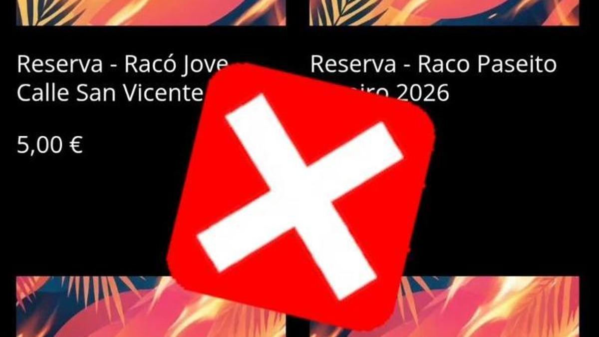 Una imagen de alerta anunciada en la pagina web de las hogueras afectadas