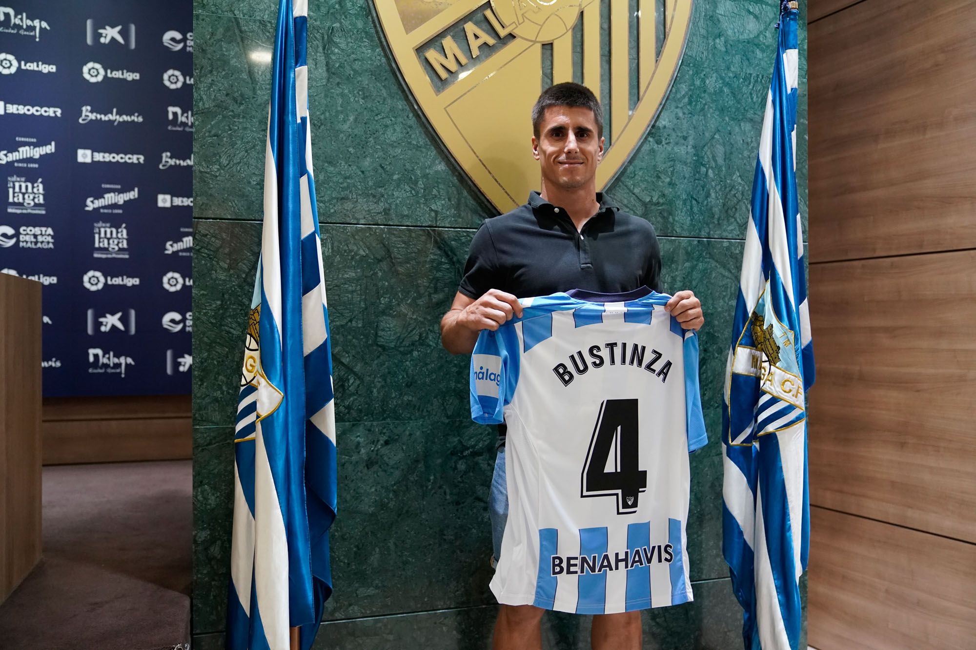 Presentación de Juanfran Moreno, Unai Bustinza, Aleix Febas, Fran Sol y Rubén Castro, fichajes del Málaga CF