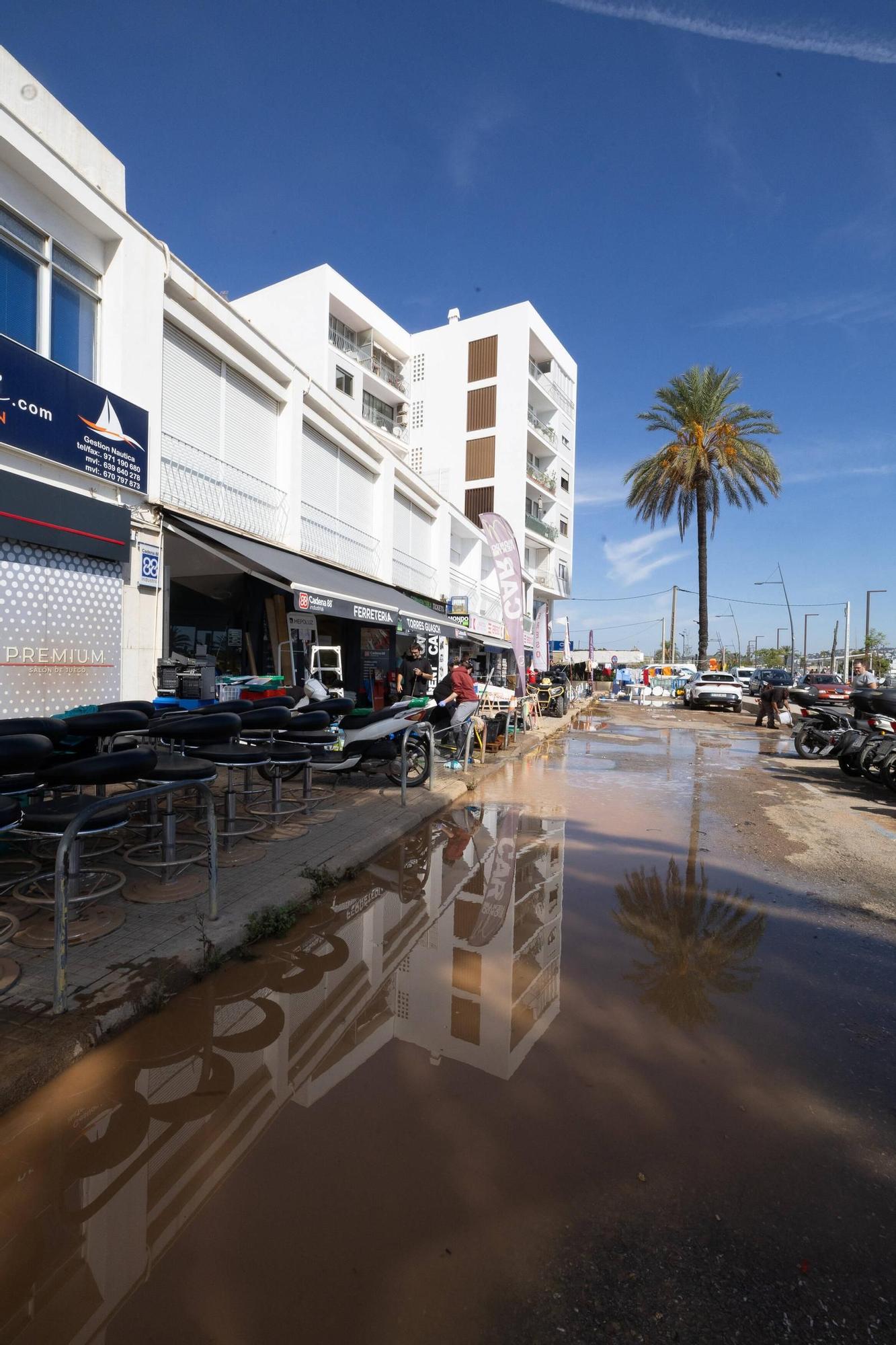 Así siguen los negocios afectados por la dana en Ibiza.
