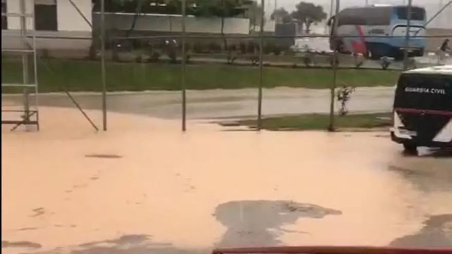 Inundaciones en la cárcel de Villena por las fuertes lluvias