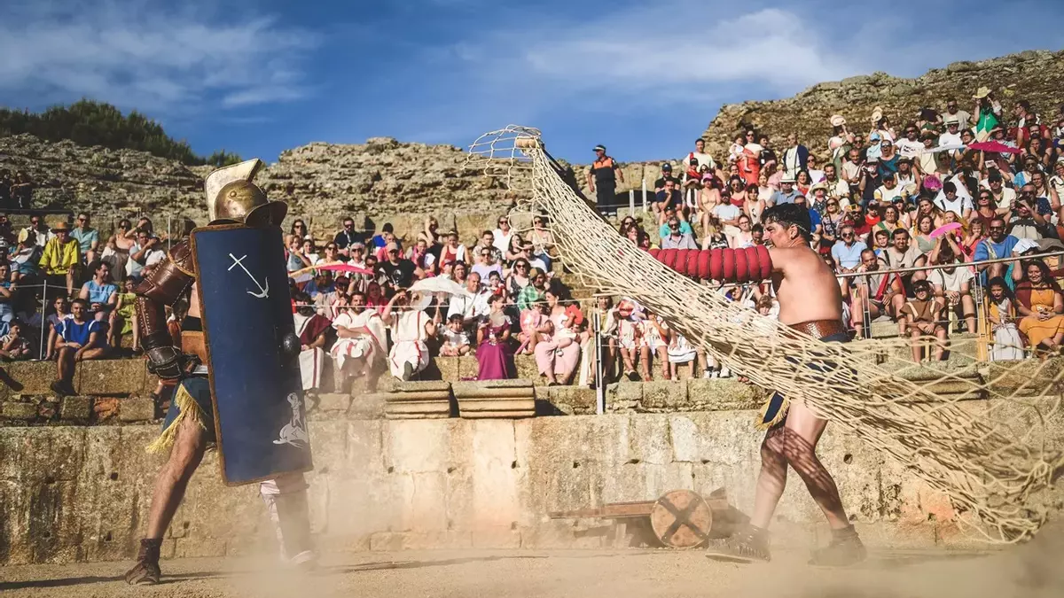 Lucha de gladiadores en una edición anterior de Emerita Lvdica.