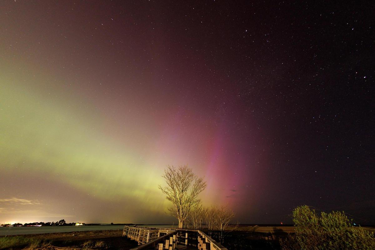 Aurora boreal en Newburyport (Estados Unidos)