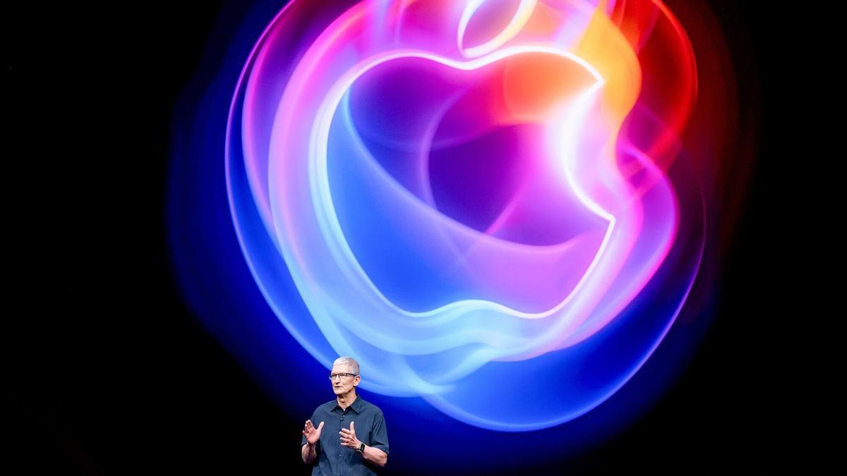 Tim Cook, CEO de Apple Inc., durante el evento en el Apple Park campus, en Cupertino.