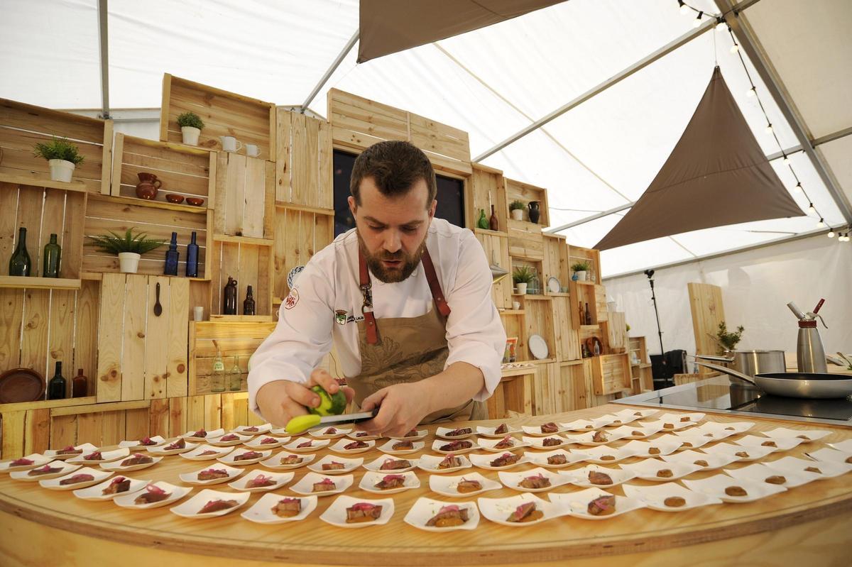 Propuesta de Diego López en una sesión de cocina en vivo en Lalín.