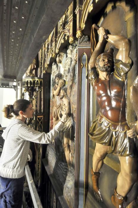 Obras en la iglesia de Sama de Langreo