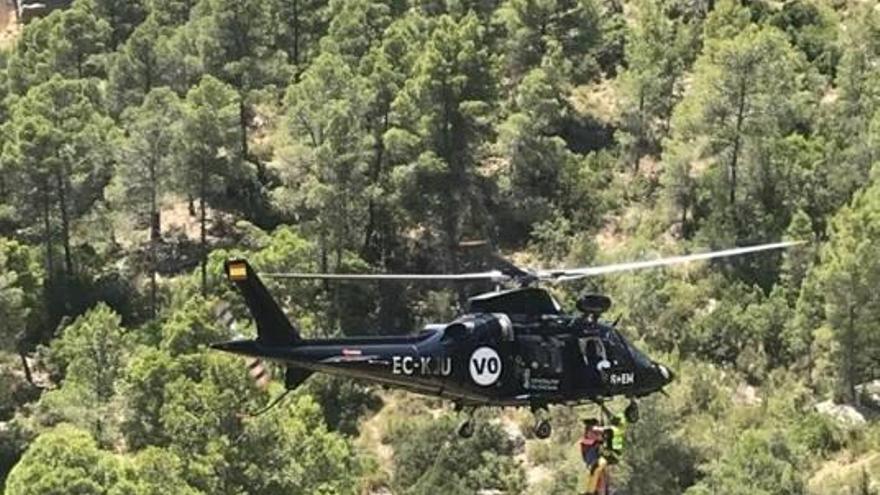 Rescate en helicóptero en Cortes de Pallás