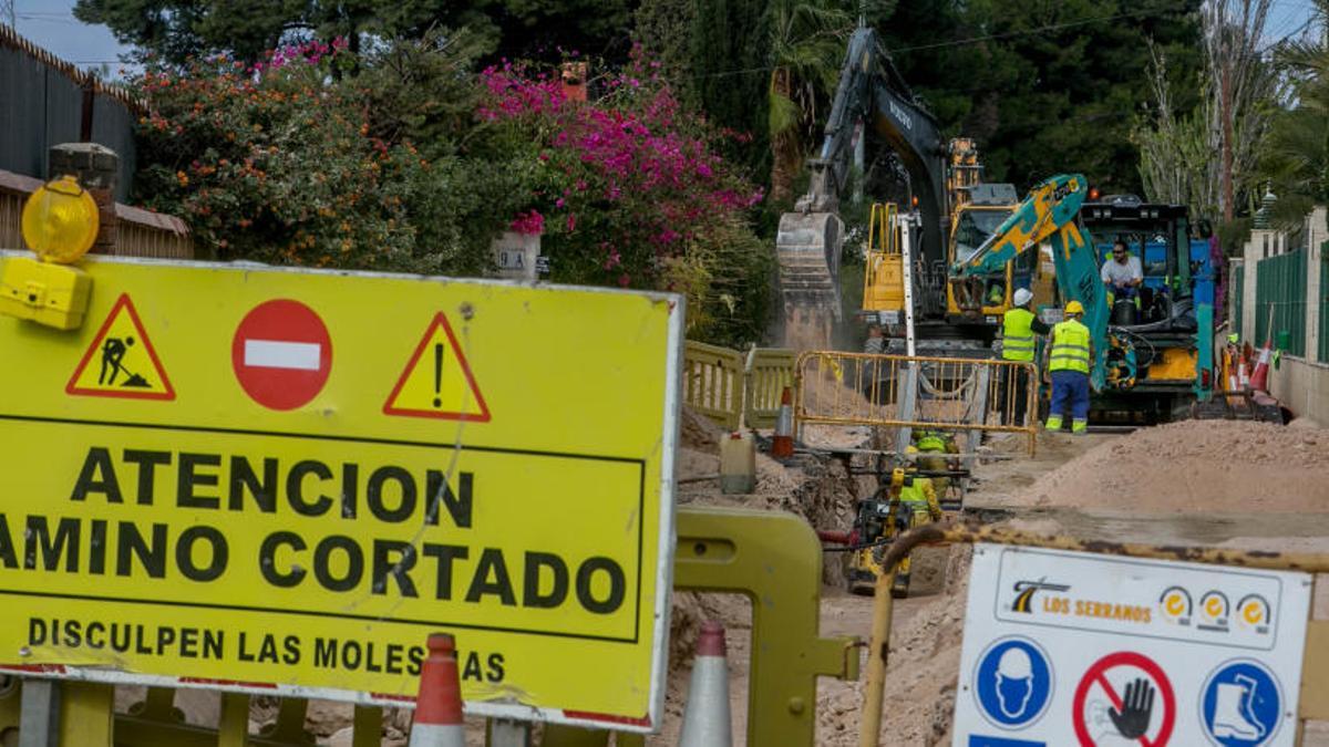 Las obras del colector de Peña de las Águilas, en una de las fases anteriores