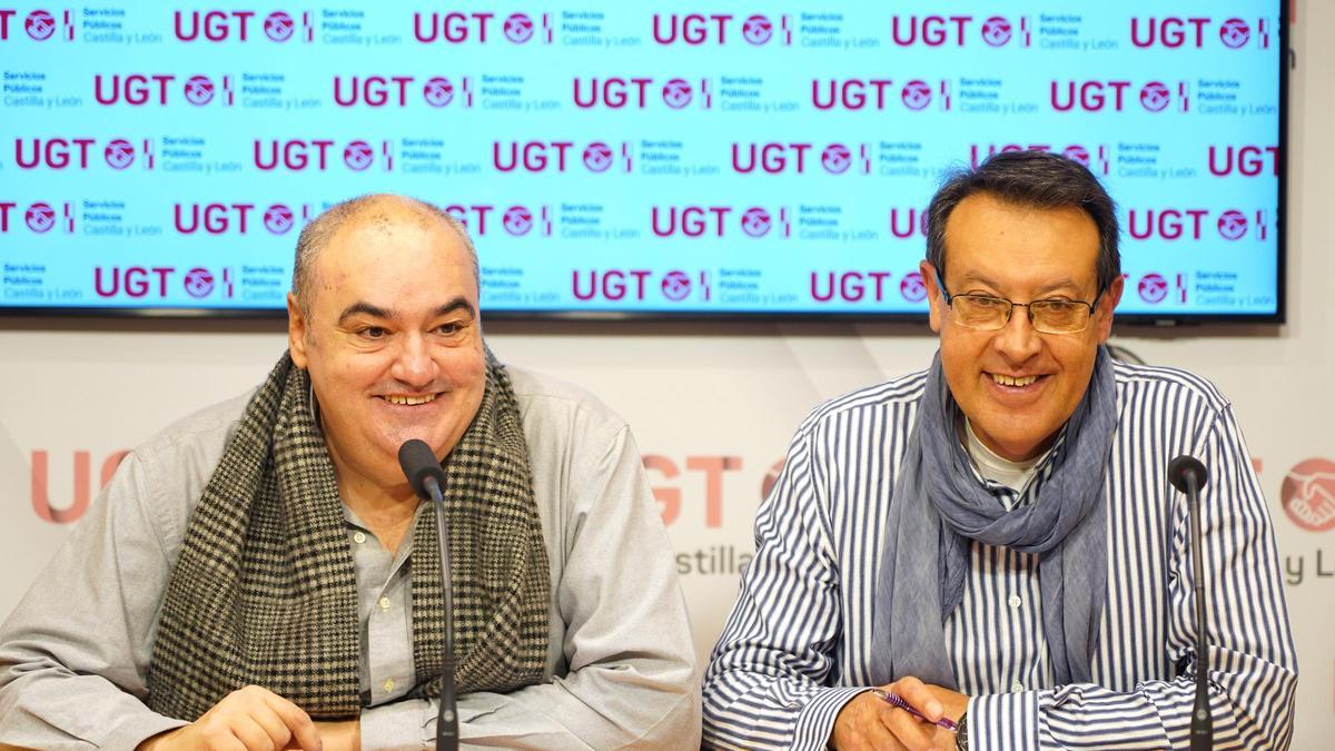 El secretario de Acción Sindical y Administración Autonómica de UGT SP CyL, Carlos Arenas, durante una rueda de prensa el pasado mes de enero.