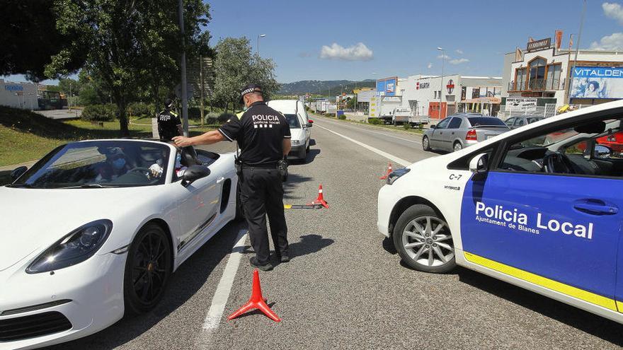 Un control de la Policia de Blanes