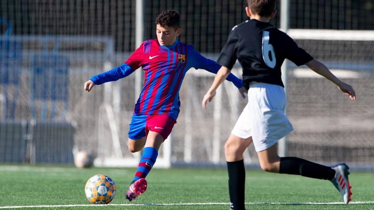 Joan Inglés, Infantil del Barça, durante un partido