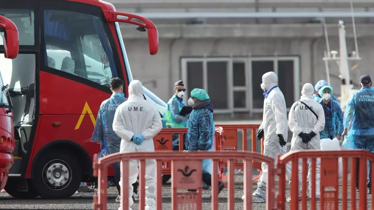 Así ha sido el desembarco de los pasajeros españoles del crucero MV Hondius