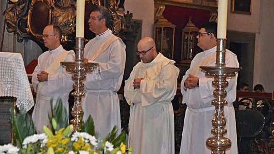 Por la izquierda, José Almeida Romero, Inocencio García Ramírez, Jonathan Ravelo Cruz y Gerardo Valbuena Aboid, ayer, en la Catedral.