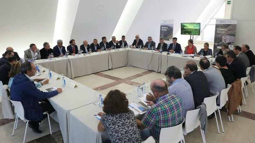 Reunión de responsables de la Xunta con alcaldes de concellos de la Ribeira Sacra. // FdV