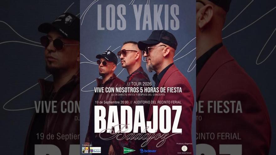 Los Yakis actuarán el 19 de septiembre en el Auditorio del Recinto Ferial de Badajoz