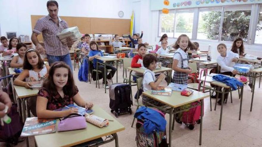 Alumnos del colegio de A Seca en una de las clases.  // Gustavo Santos