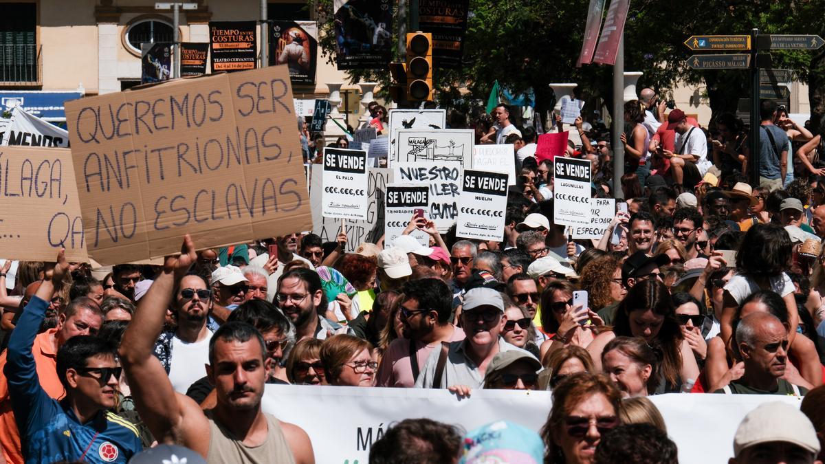 La manifestación por una vivienda digna del pasado sábado en Málaga.