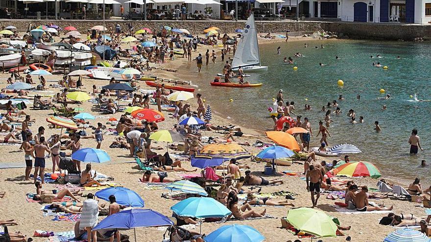 Platja de Tamariu en una fotografia del mes de juliol.