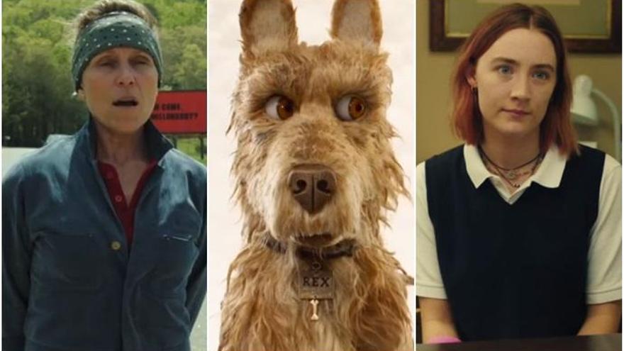 &#039;Tres anuncios en las afueras&#039;, &#039;Isla de perros&#039; y &#039;Lady Bird&#039;.