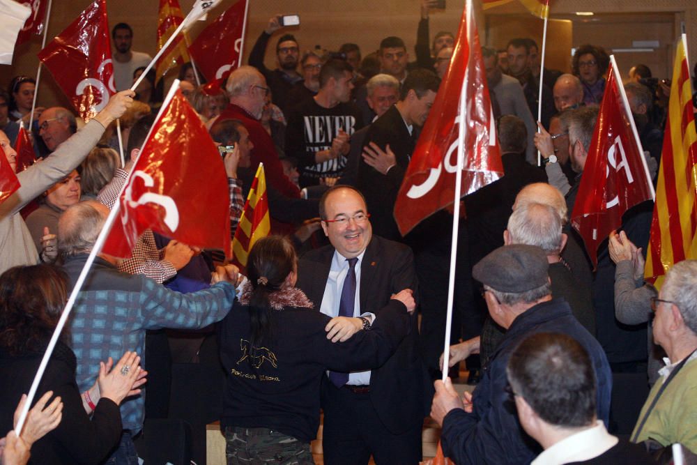 Acte de campanya del PSC a Girona amb Miquel Iceta i Pedro Sánchez