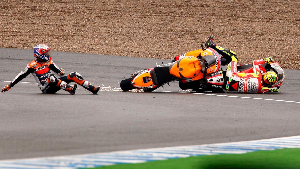 La colisión entre Valentino Rossi y Casey Stoner en Jerez en 2011