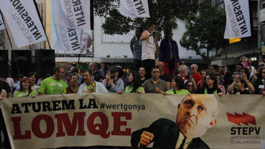 Manifestación contra la «ley Wert» celebrada en Valencia en mayo de 2013.