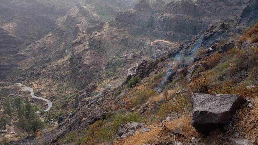 Incendio en la presa del Mulato