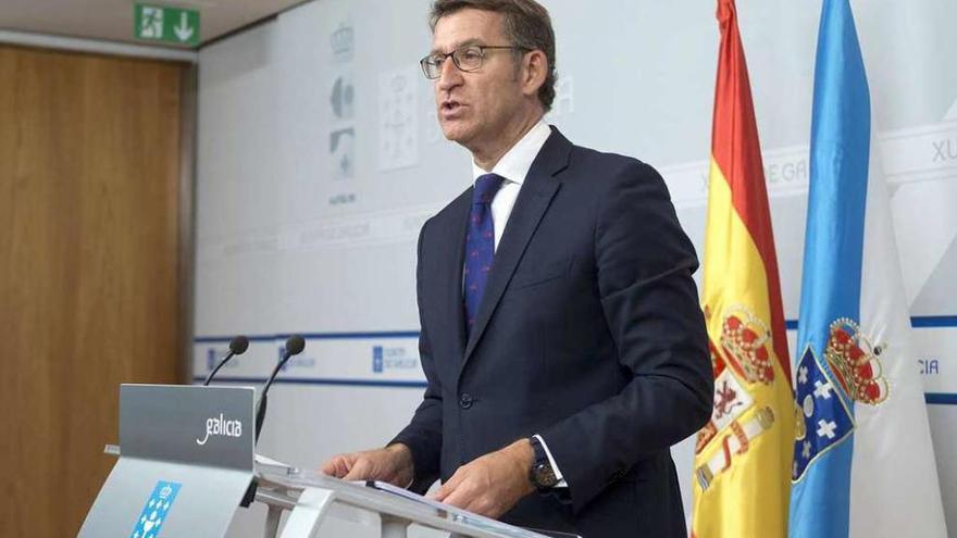 Alberto Núñez Feijóo, ayer, tras el Consello de la Xunta.