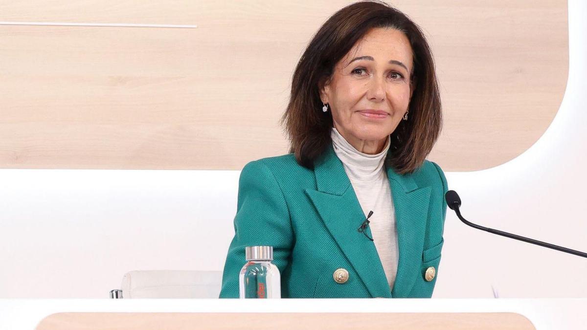 La presidenta del Santander, Ana Botín, el 5 de febrer en la presentació dels resultats del banc. | MARTA FERNÁNDEZ / EUROPA PRESS