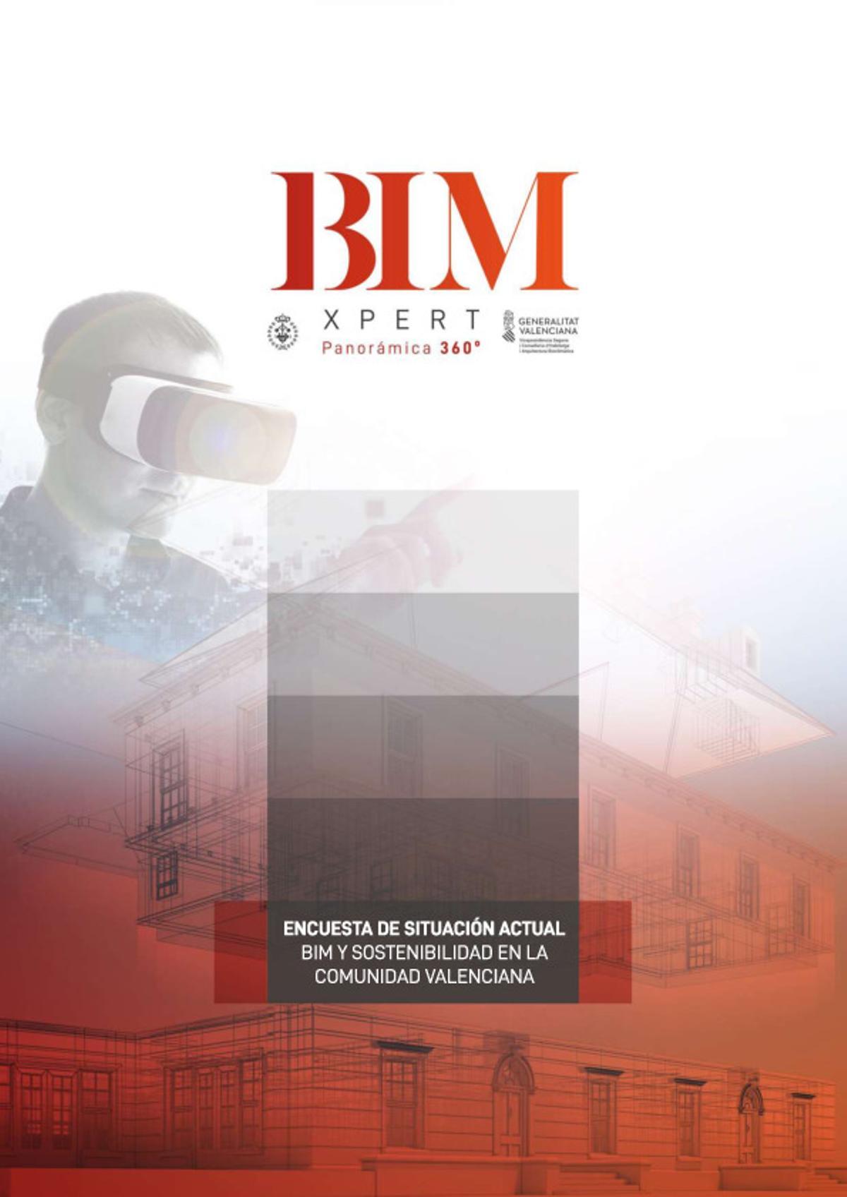 Portada del informe de resultados de la encuesta sobre la situación actual del uso de BIM y sostenibilidad en la Comunitat Valenciana.