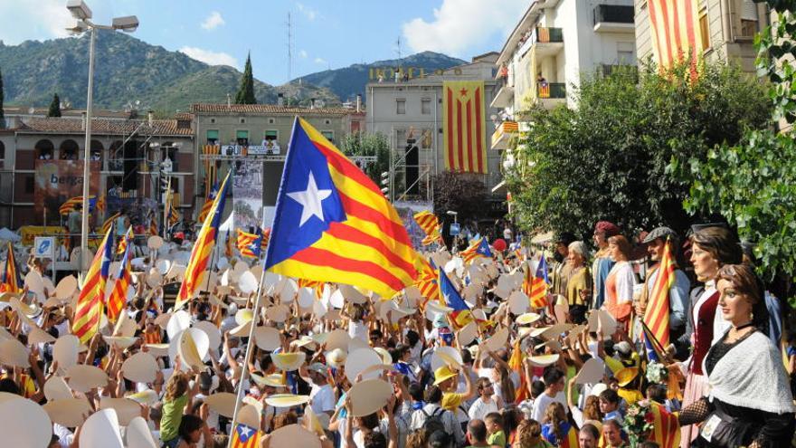 Un moment de la manifestació del passat 11 de setembre a Berga.