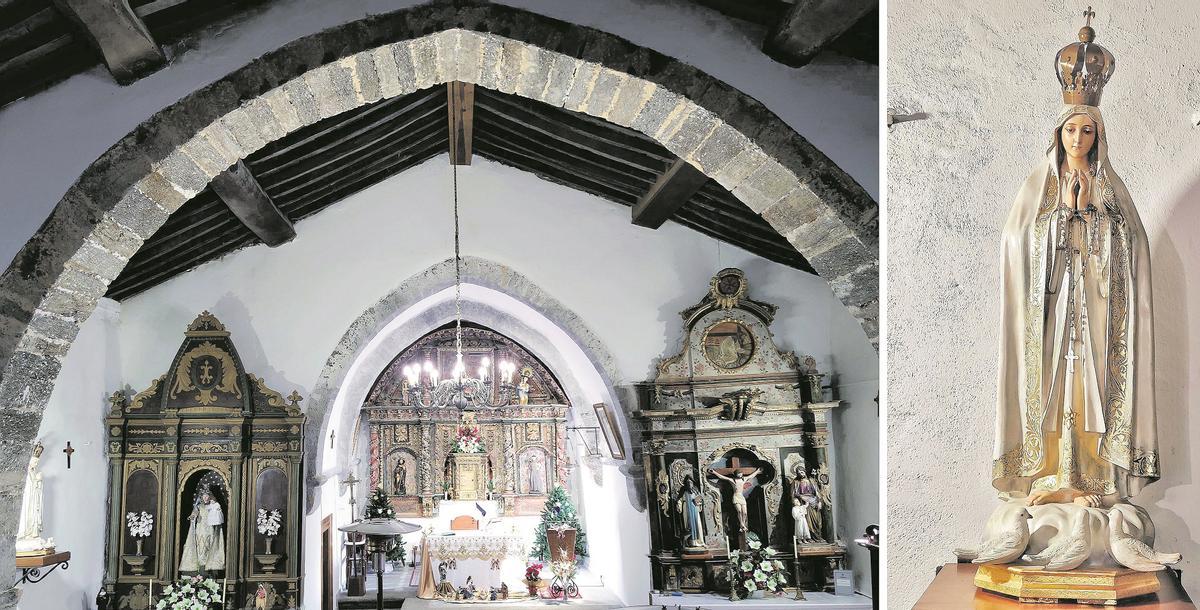 Igleisa de Santiago Apóstol (1605), Otero de Bodas, e image de la Virgen de Fátima regalada por Elvira Vara.