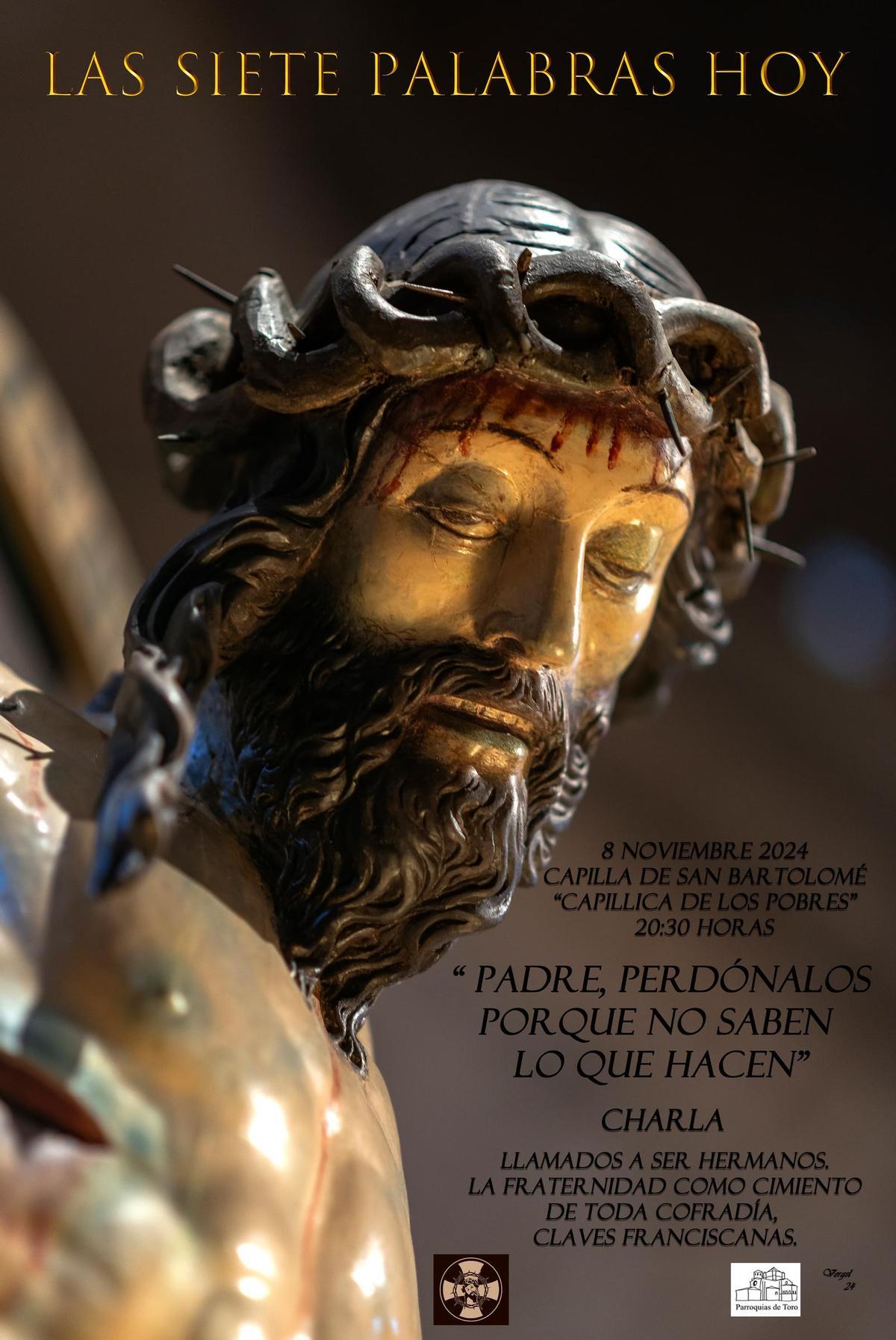 Cartel de la primera charla  "Las Siete Palabras Hoy", en Toro.