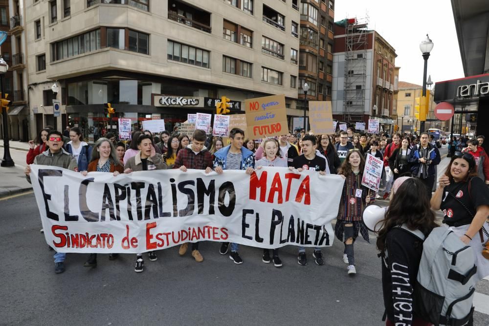 Protestas de estudiantes en Gijón