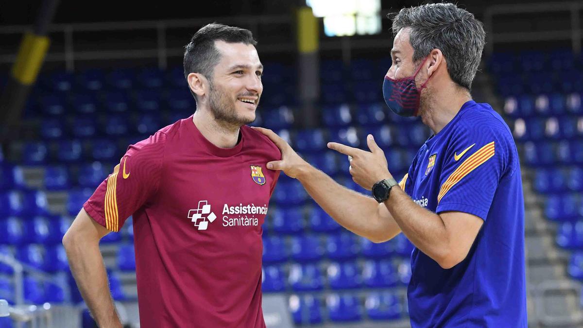 Dyego, con el preparador físico Jordi Illa