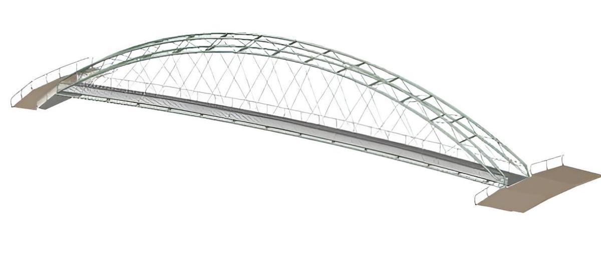 Recreación de la estructura de la pasarela