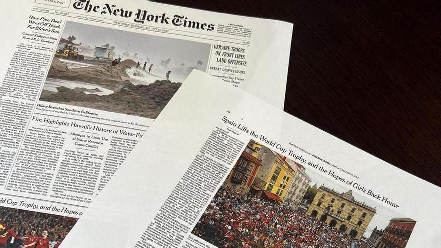 La celebración en Gijón de la victoria de España en el Mundial de Fútbol femenino llega a &quot;The New York Times&quot;