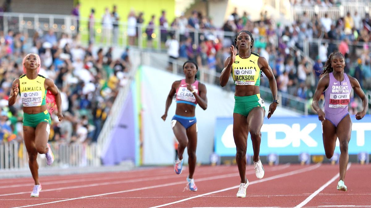 Shericka Jackson relegó a la plata a Fraser-Pryce