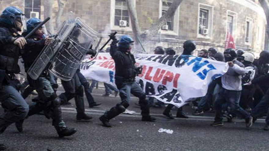 Imágenes de los enfrentamientos en Roma.