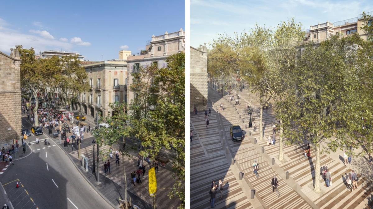 Imagen virtual de la reurbanización de la Rambla.