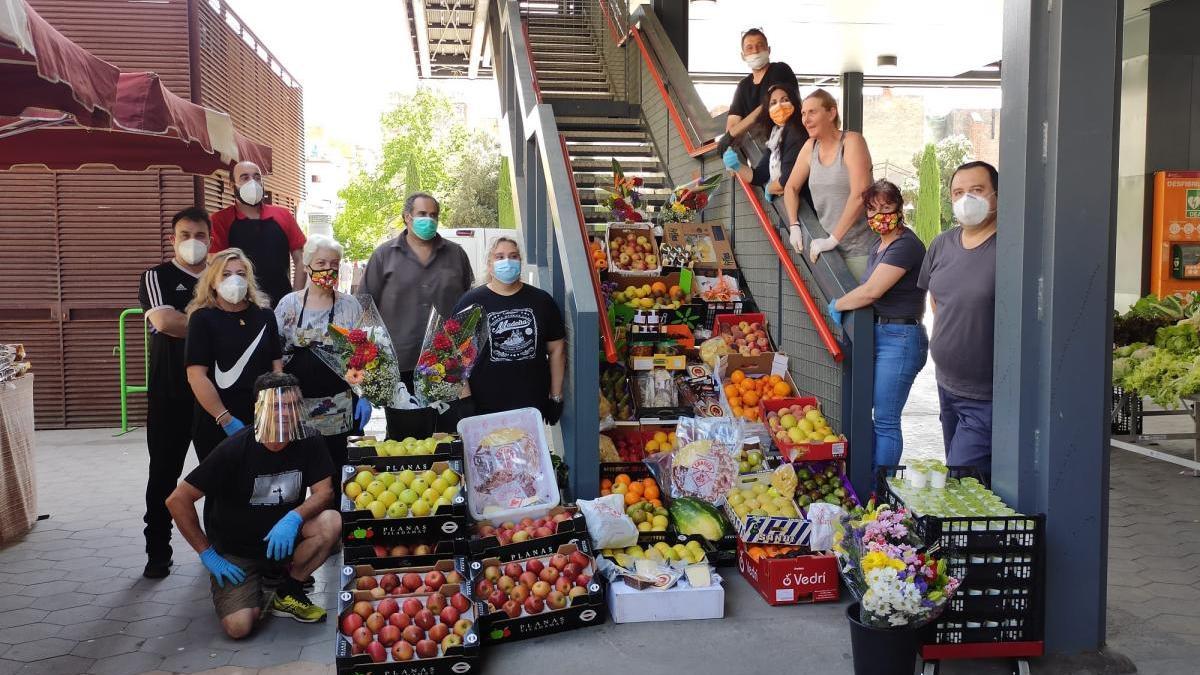 Els paradistes amb l&#039;assortit de fruita i verdura.